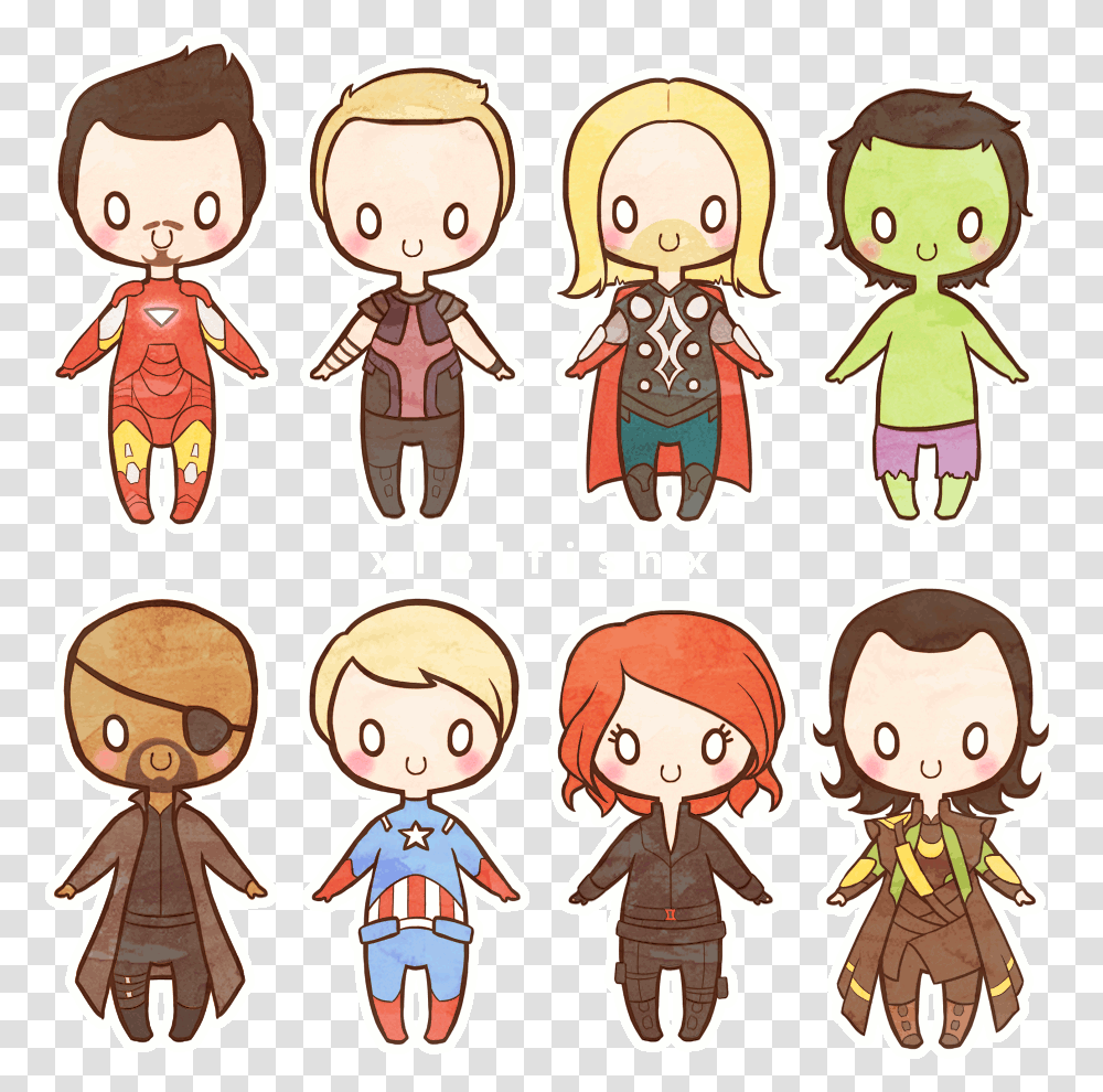 Avengers By Xlolfishx On Avengers Fan Art Gif, Doll, Toy, Label, Kid Transparent Png
