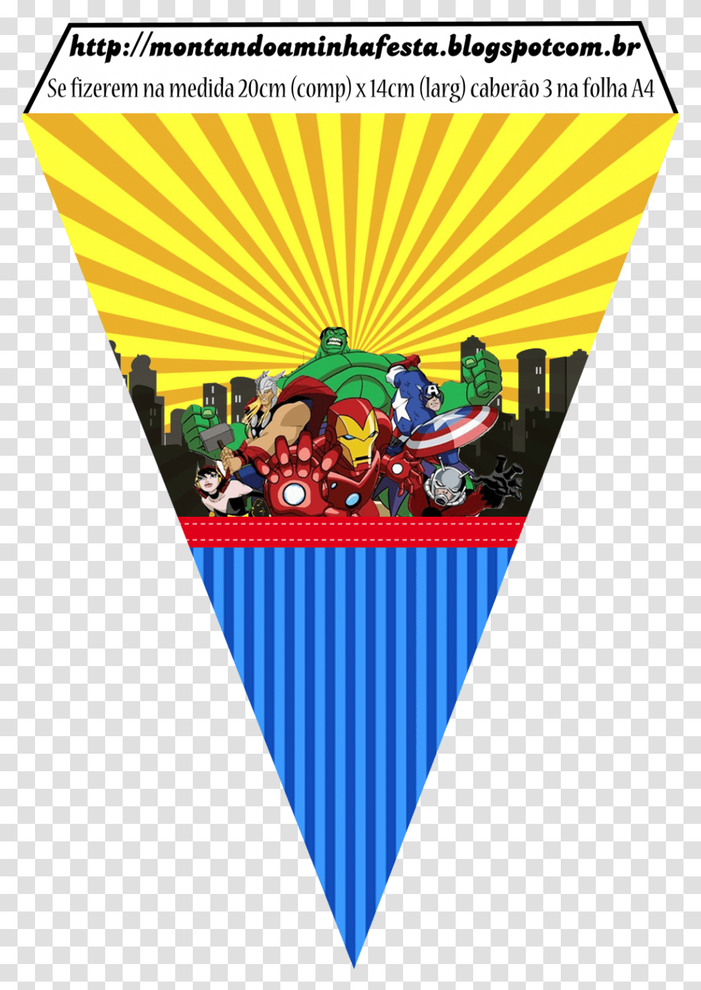 Avengers Comic Version Free Printable Banner Party, Poster, Advertisement, Triangle Transparent Png
