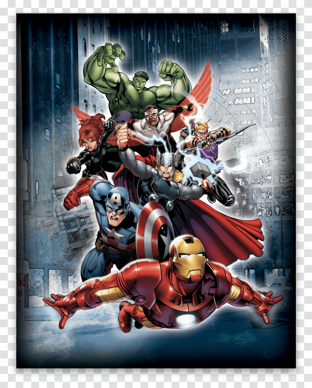 Avengers Flying Forth Avengers Assemble Cover Comics, Poster, Advertisement, Person, Human Transparent Png