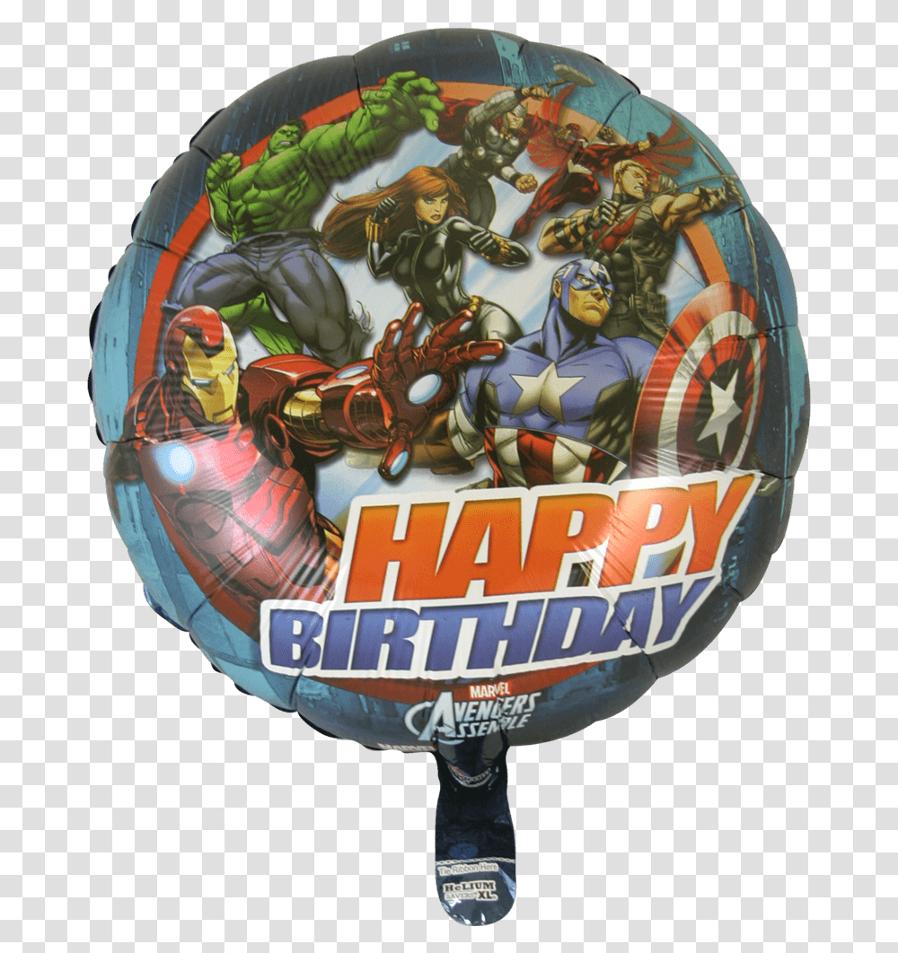 Avengers Happy Birthday Foil Balloon Avengers Assemble Happy Birthday Foil, Person, Birthday Cake, Food, Horse Transparent Png