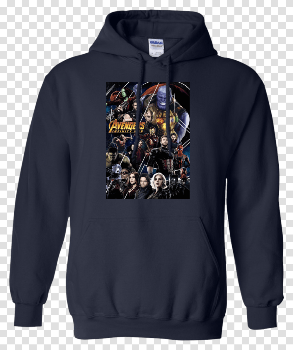 Avengers Infinity War Group Poster Graphic T Shirt Hoodie Sweater Hoodie, Clothing, Apparel, Sweatshirt, Person Transparent Png