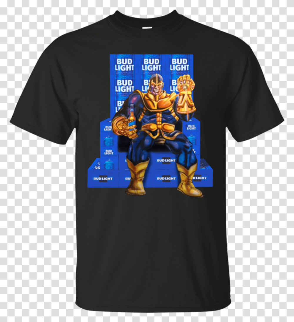 Avengers Infinity War Thanos Bud Light Cotton T Shirt Men Head, Clothing, Apparel, T-Shirt, Person Transparent Png