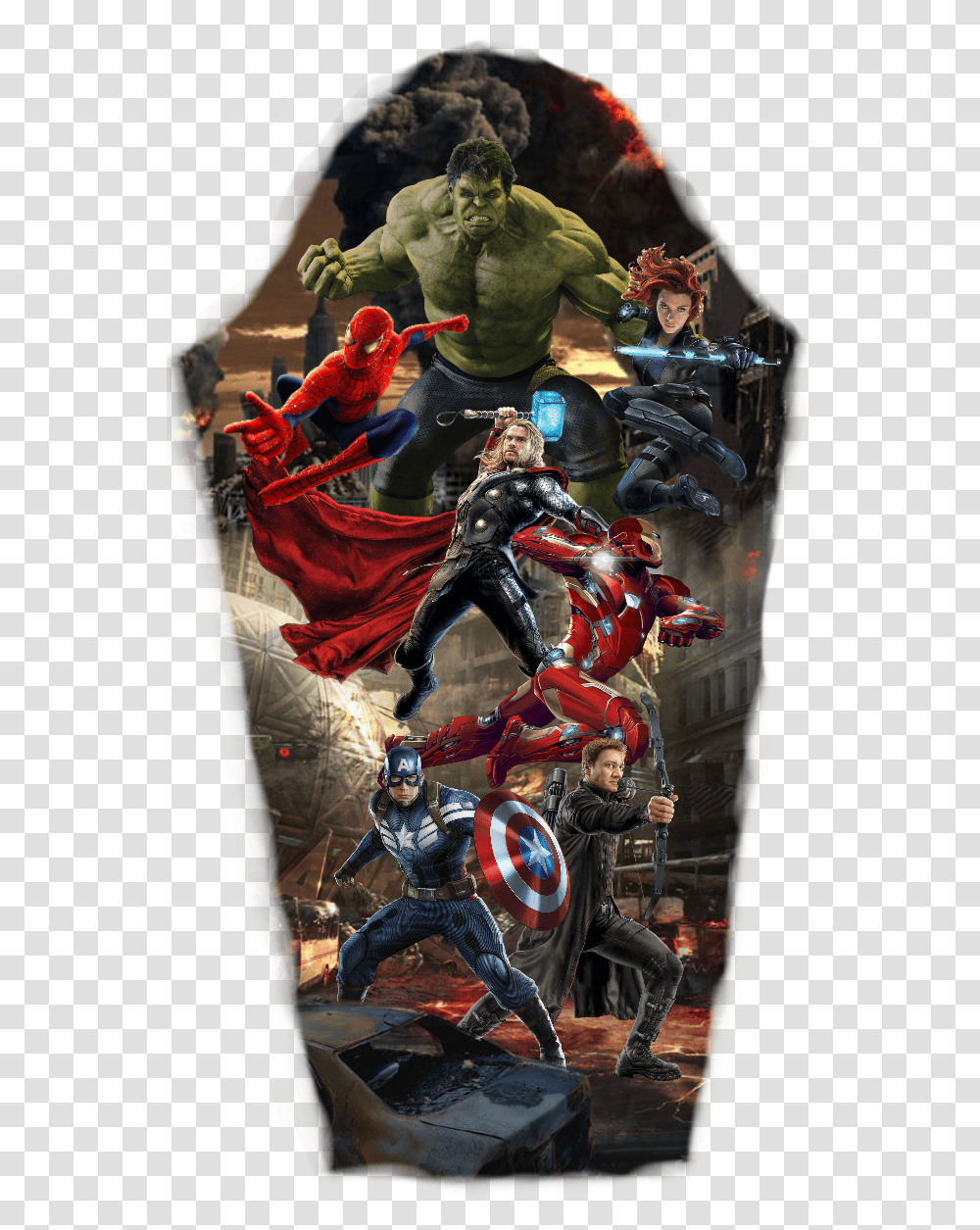 Avengers Sleeve Tattoos In Avengers Sleeve Tattoo Designs, Person, Batman, Poster, Advertisement Transparent Png