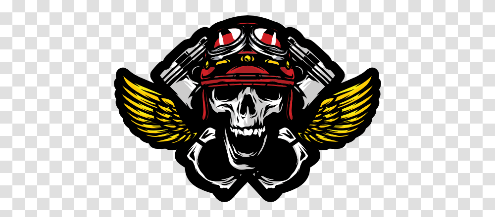Aviator Skull With Gold Wings Sticker Logo Motorcycle Sticker Design, Person, Human, Symbol, Emblem Transparent Png