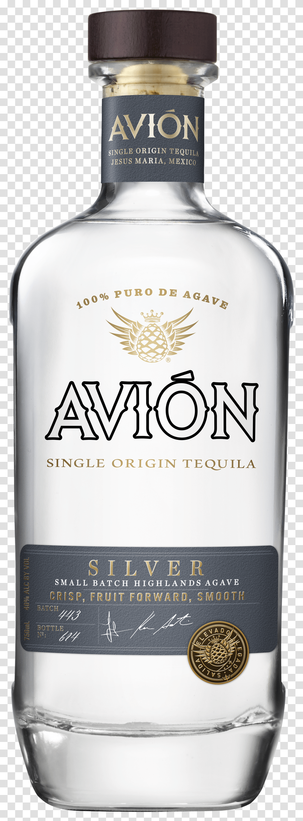 Avion Tequila Mexico Silver 750ml Bottle Avion Silver Tequila Transparent Png