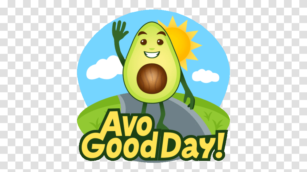 Avo Good Day Avocado Adventures Gif Happy, Graphics, Art, Food, Cutlery Transparent Png