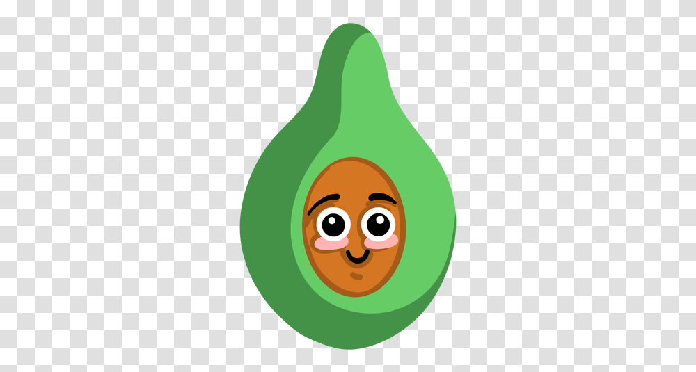 Avocado Alligator Pear Aguacate Flat Happy, Plant, Fruit, Food, Face Transparent Png