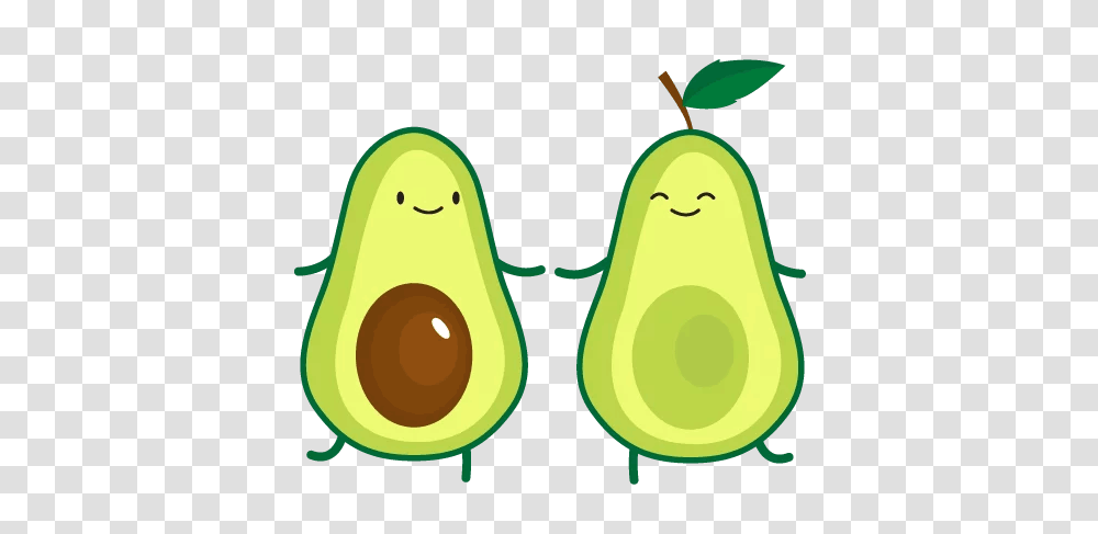 Avocado Couple Fruit Cartoon Love Cute Green Happyvalen, Plant, Food, Bird, Animal Transparent Png