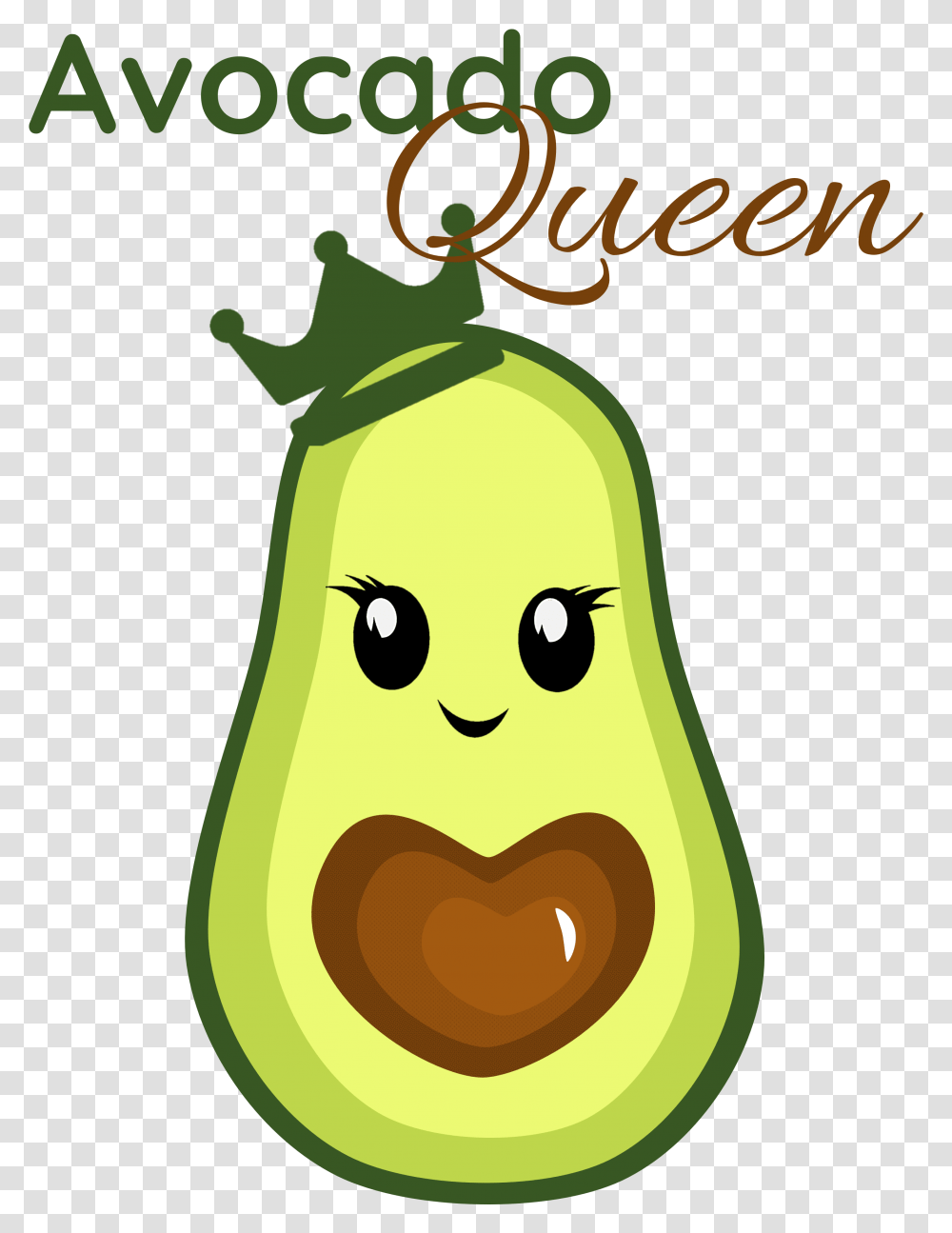 Avocado Queen With Heart Avocado Queen, Plant, Food, Fruit, Label Transparent Png