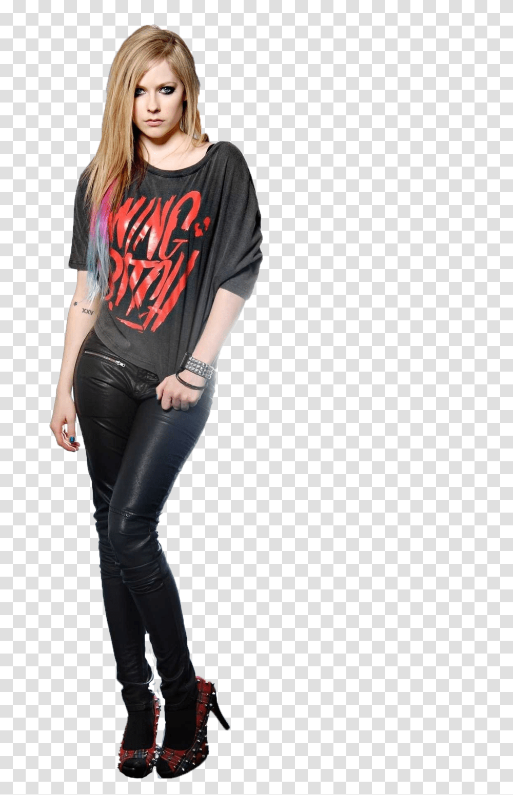 Avril Lavigne Rockstar Outfit, Person, Sleeve, Female Transparent Png