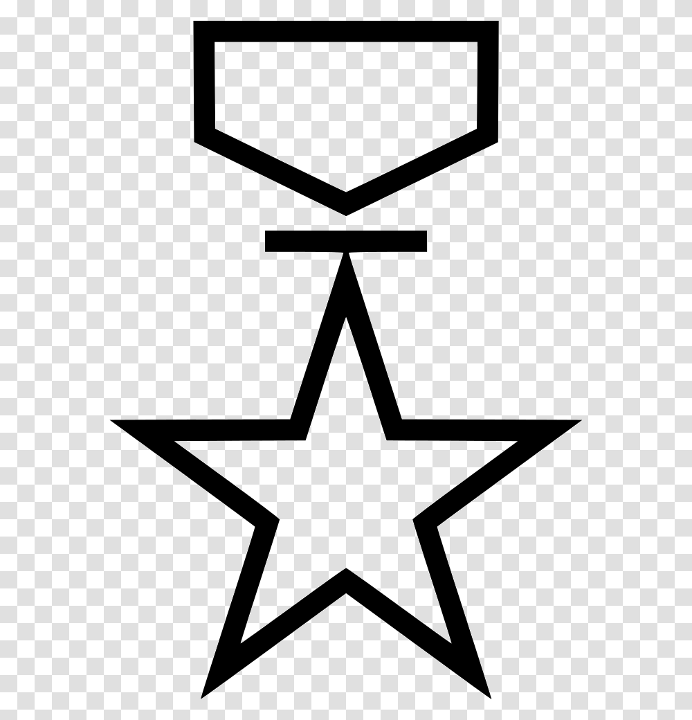 Award Honor Medal Vector Star Outline, Star Symbol, Cross Transparent Png