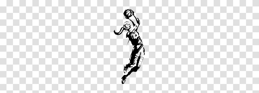 Awesome Basketball Player Dunking Ball Sticker, Person, Human, Stencil, Ninja Transparent Png