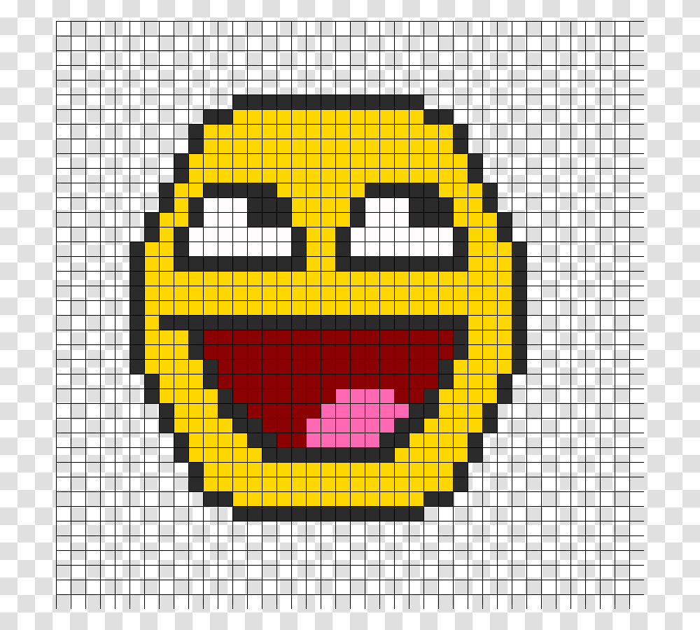 Awesome Face Perler Beads Cool Emoji, Pac Man, Scoreboard Transparent Png