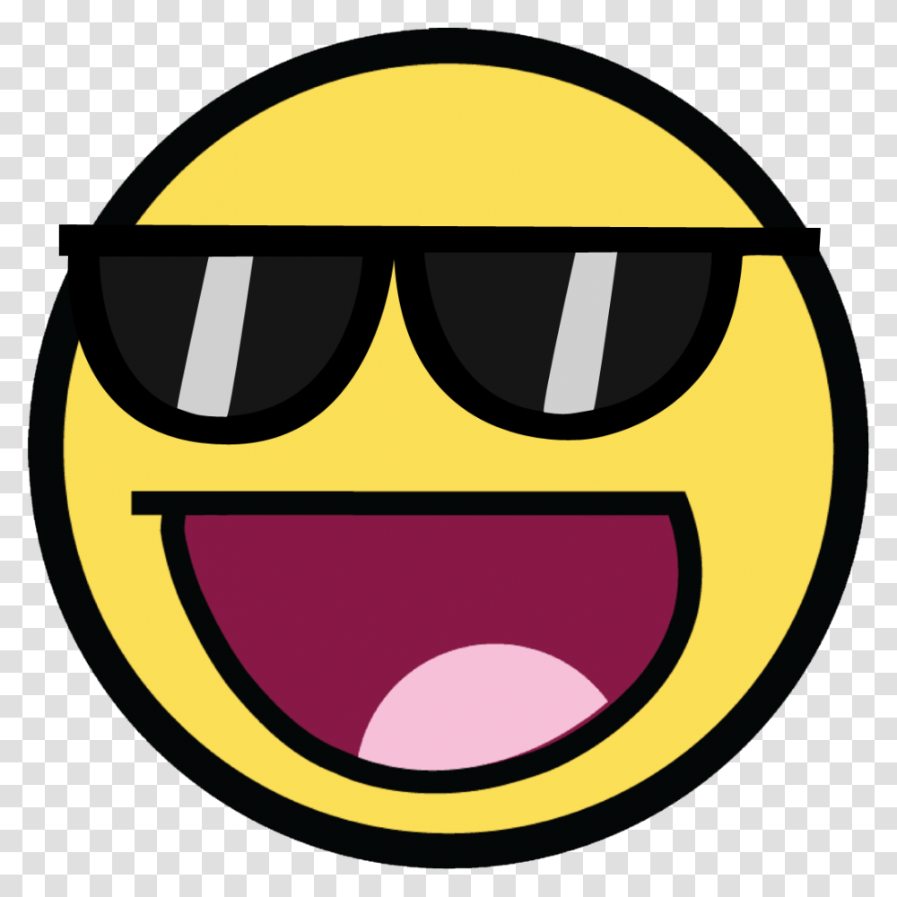 Awesome Face With Sunglasses, Label, Sticker, Logo Transparent Png