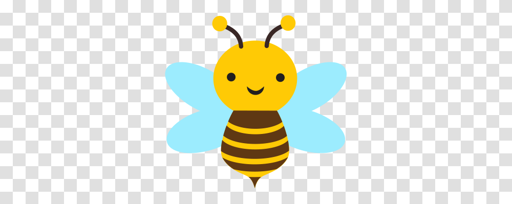 Awesome Pictures Of Black And White Bees Cute Bee Clip Art Clip, Invertebrate, Animal, Insect, Honey Bee Transparent Png