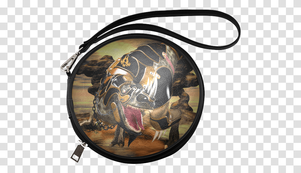 Awesome T Rex With Armor Round Makeup Bag Cosmetics, Skin, Goggles, Accessories, Accessory Transparent Png