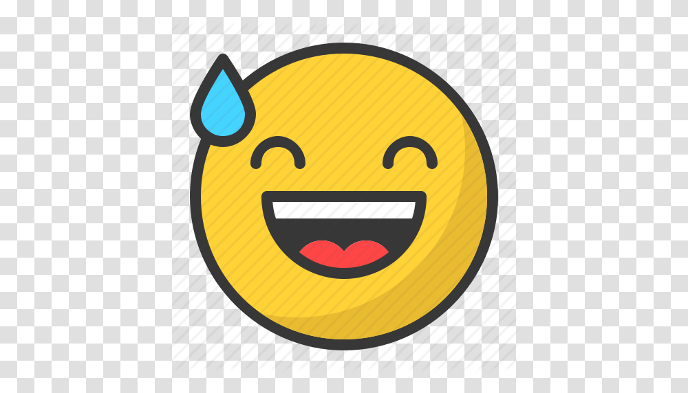 Awkward Drop Emoji Emoticon Happy Laugh Smile Icon, Label, Number Transparent Png
