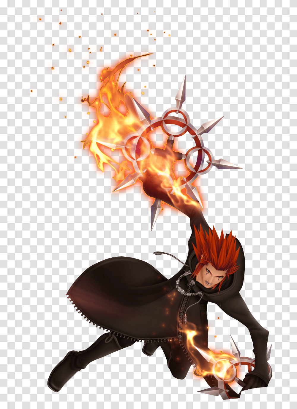 Axel Kingdom Hearts Chakrams, Fire, Flame, Person, Human Transparent Png