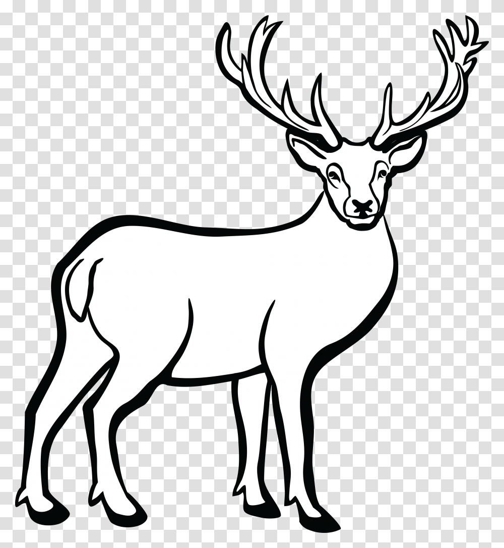 Axis Deer Black And White Clip Art, Elk, Wildlife, Mammal, Animal Transparent Png