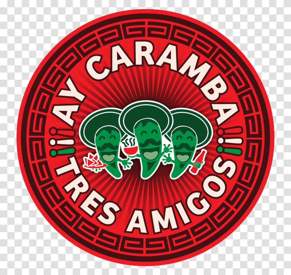 Ay Caramba Tres Amigos Migo Logo, Label, Text, Symbol, Sticker Transparent Png