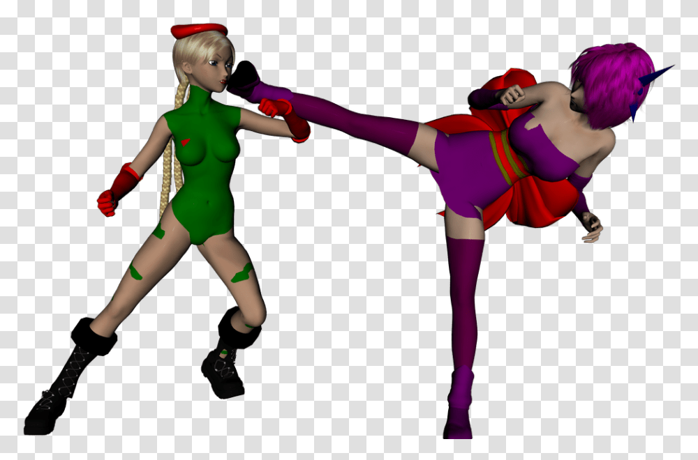 Ayane Models Fighting Photo Cammy Vs Cartoon, Person, Leisure Activities, People, Meal Transparent Png