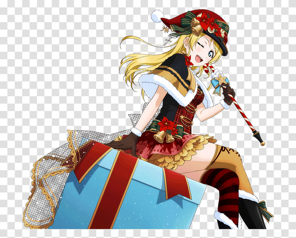 Ayase Eli And 1 More Love Live Christmas Wallpaper Iphone, Person, Costume, Comics, Book Transparent Png