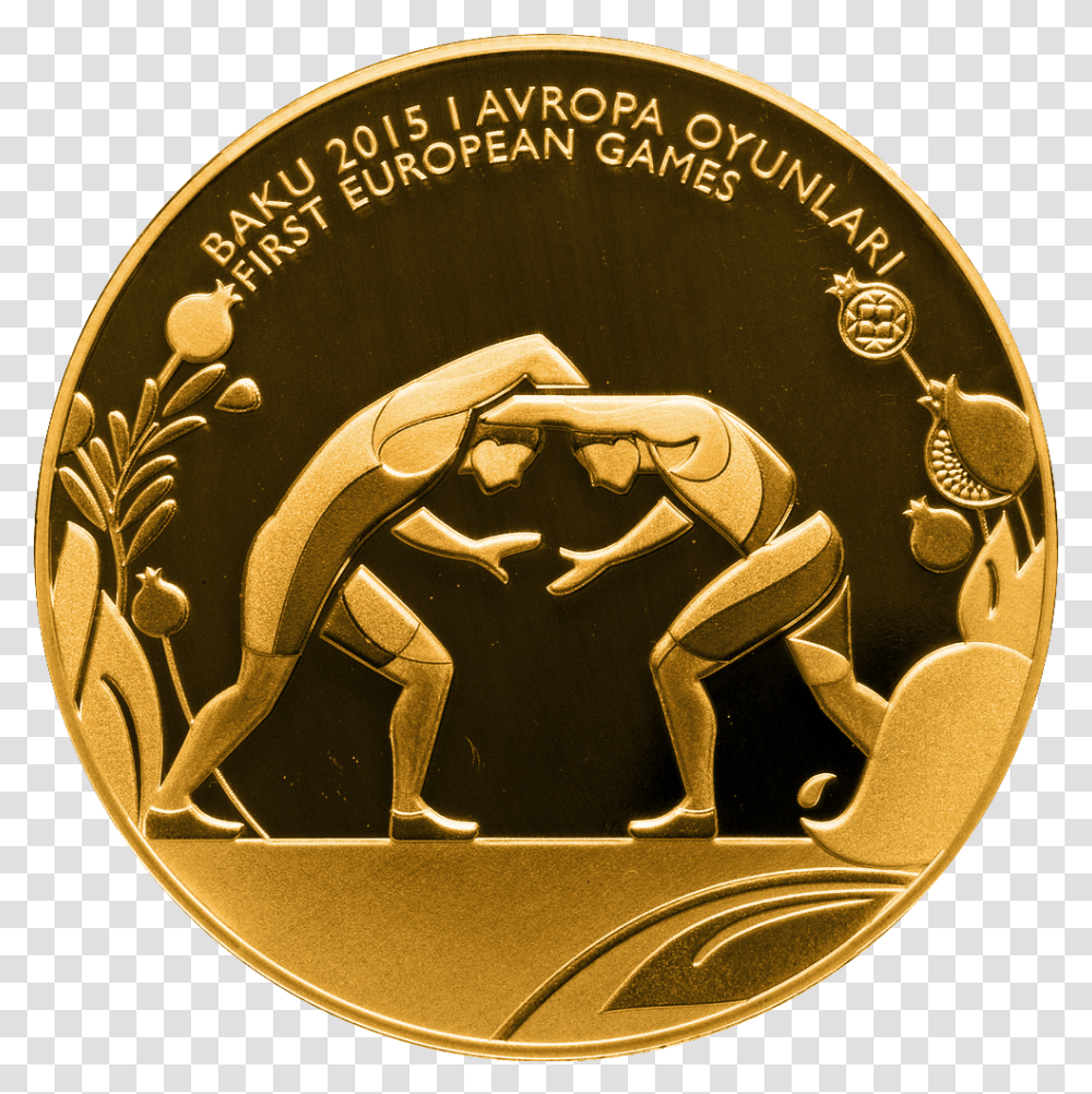 Az 2015 100manat Sport B1 Coin, Gold, Trophy, Gold Medal, Money Transparent Png