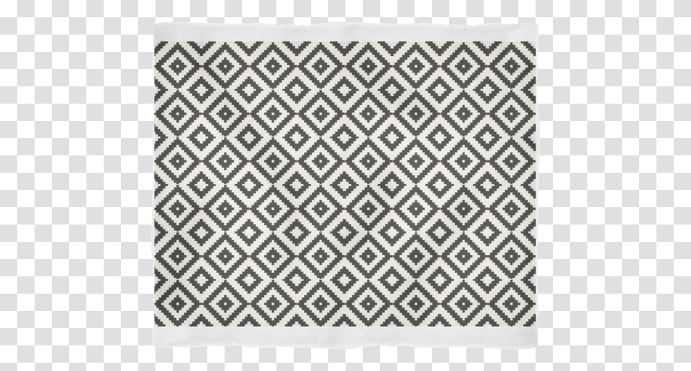 Aztec Diamond Pattern Black Ivory Graphic Print Blanket Graphic Print Black And White, Rug Transparent Png