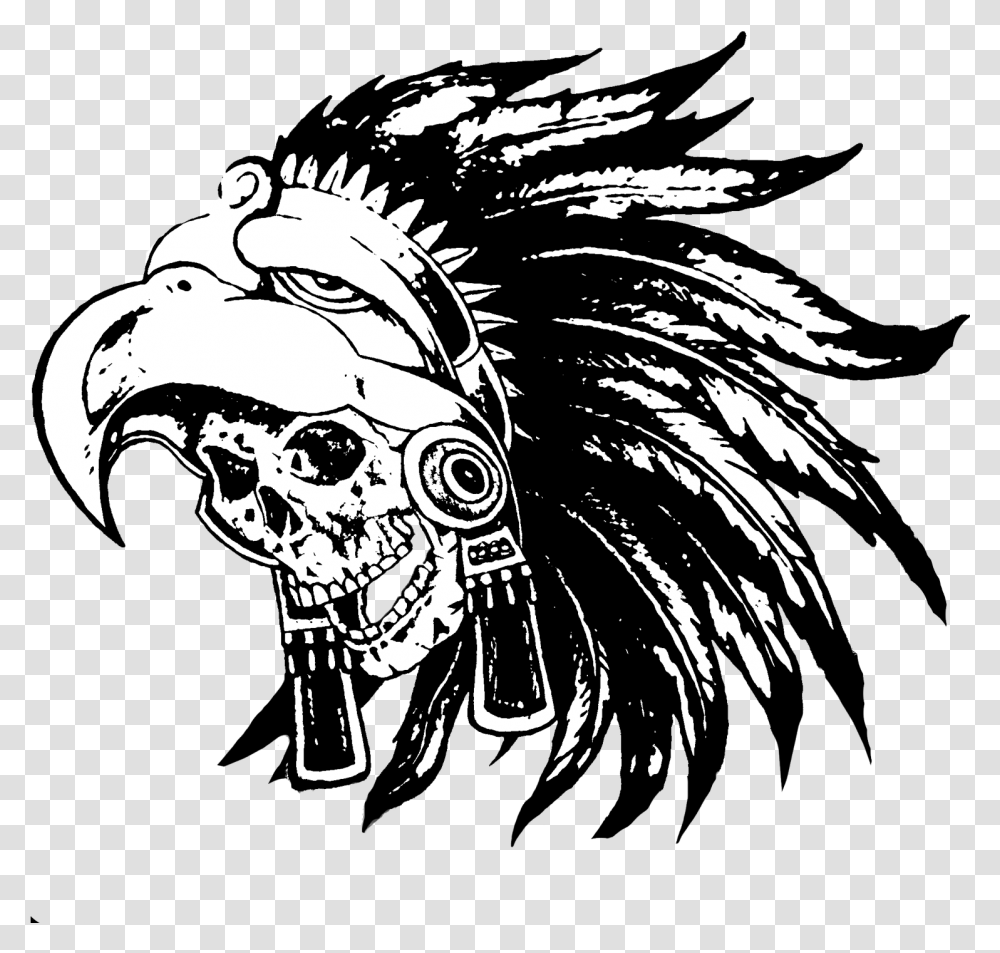 Aztec Skull, Stencil, Drawing Transparent Png