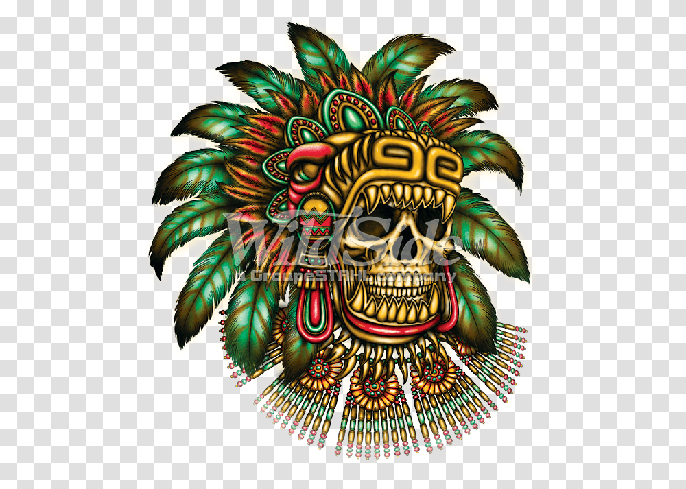 Aztec Skull Warrior Aztec Jaguar Warrior Skull, Crowd, Doodle, Drawing Transparent Png