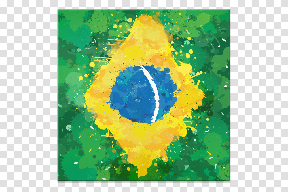 Azulejo Bandeira Do Brasil De Incantiana Verde E Amarelo Background, Modern Art, Painting Transparent Png