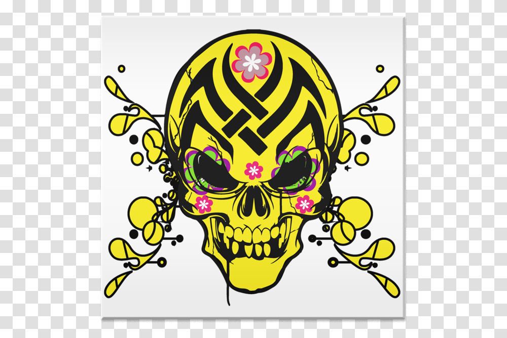 Azulejo Caveira Mexicana Yellow Crazy De Pantofelna Skull, Doodle, Drawing Transparent Png