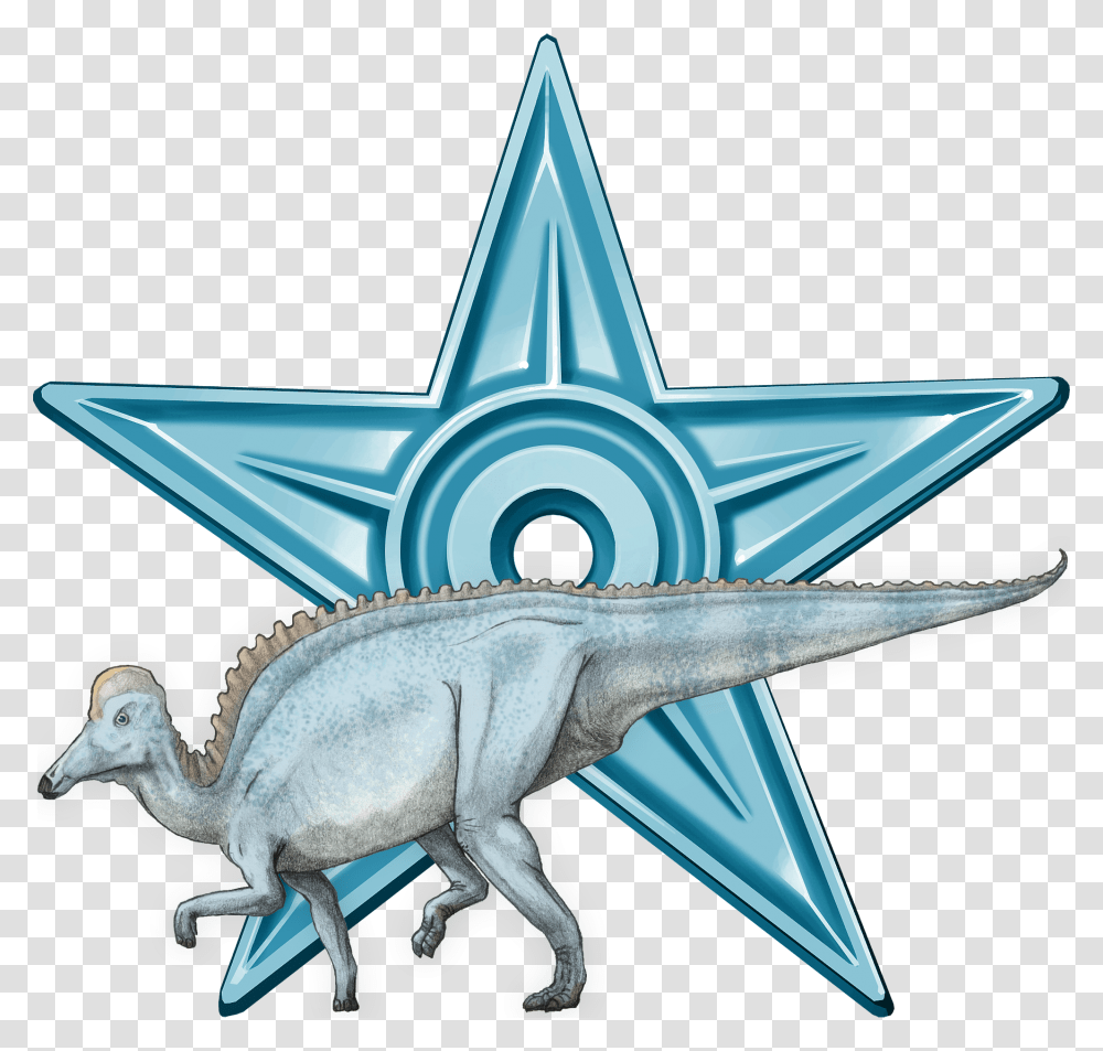 Azure Barnstar Of Dino Gold Stars Circle, Dinosaur, Reptile, Animal Transparent Png