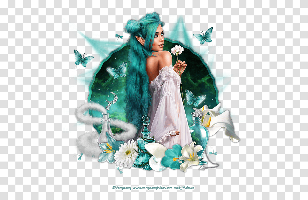 Azure Elf Fairy, Art, Graphics, Painting, Person Transparent Png