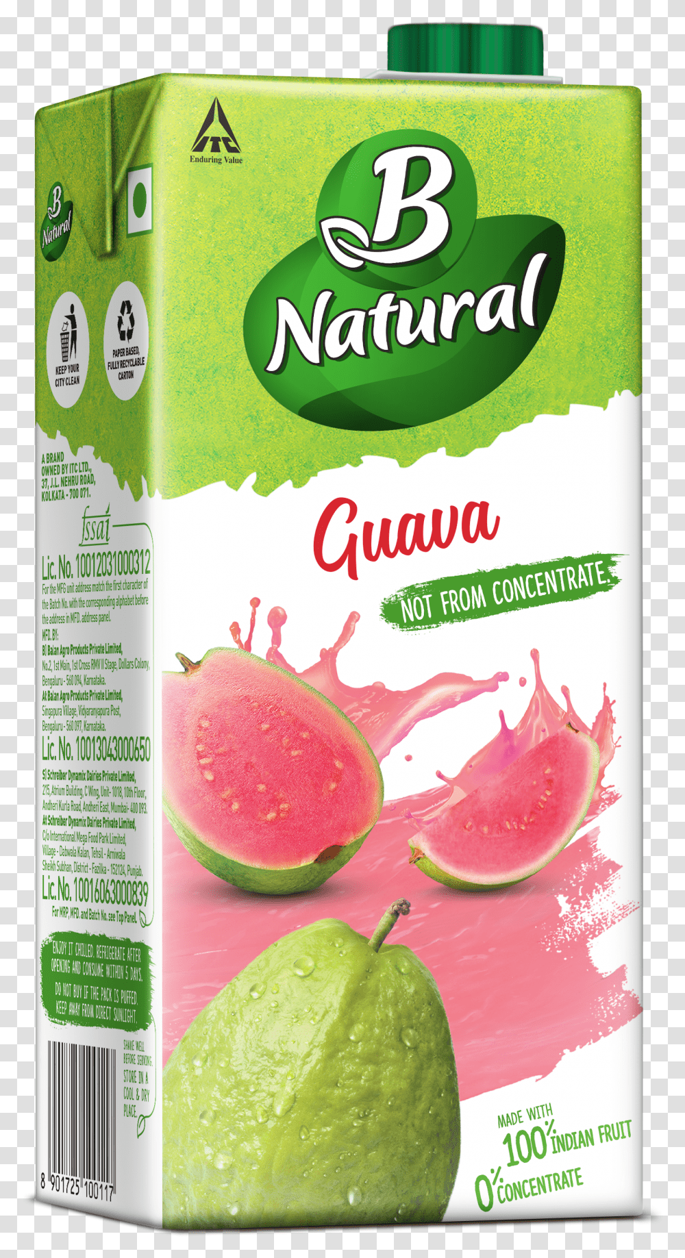 B Natural Guava Juice Transparent Png