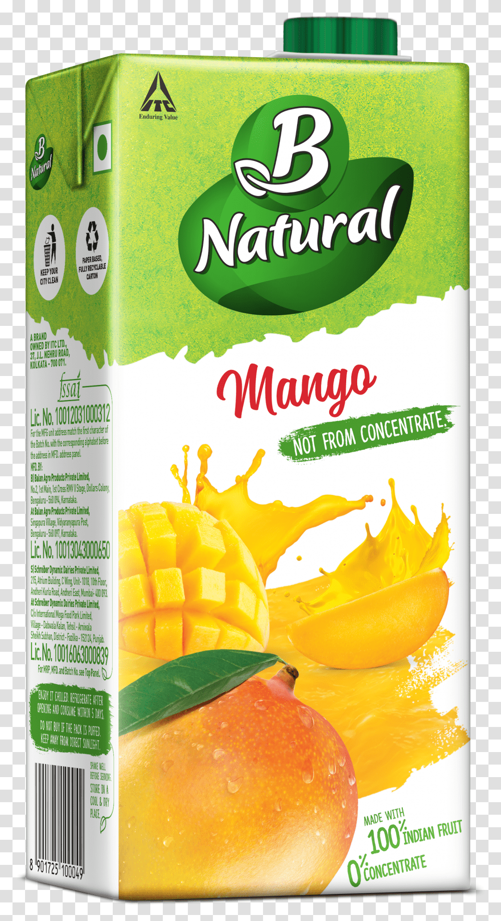 B Natural Mango Drinks B Natural Pomegranate Juice Transparent Png