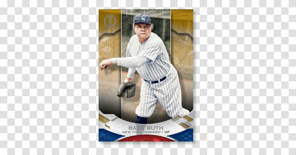 Babe Ruth 2019 Topps Tribute Base Cards Poster Gold College Baseball, Person, People, Athlete Transparent Png