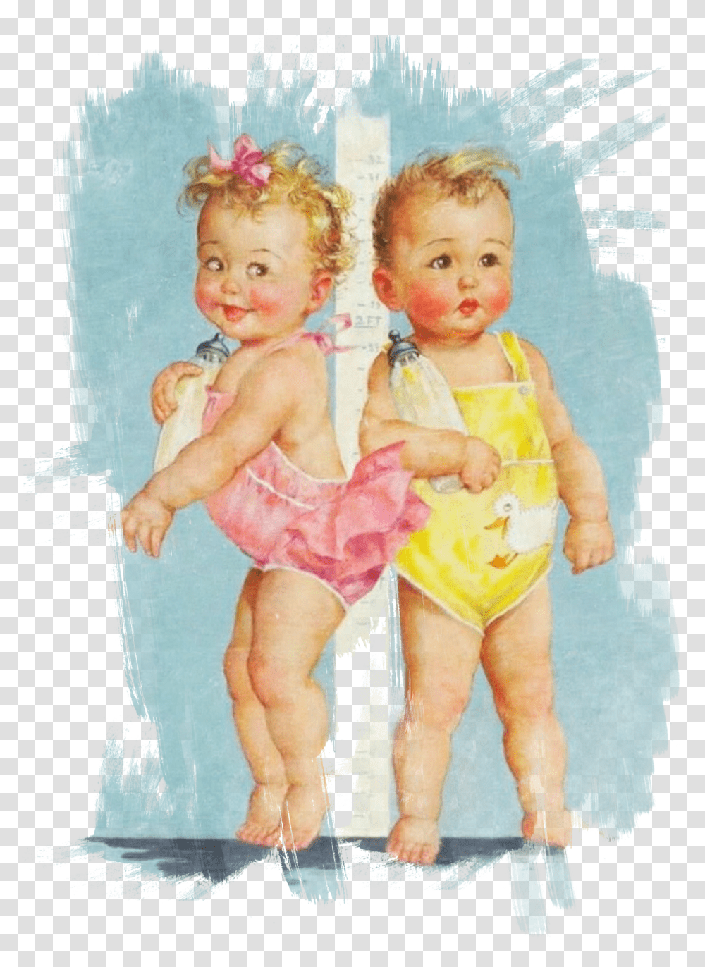 Babies Vintage Collage Twins Baby Happy Birthday Twins Funny Transparent Png