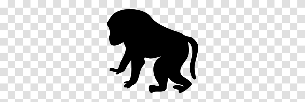 Baboon Silhouette Clip Art, Gray, World Of Warcraft Transparent Png