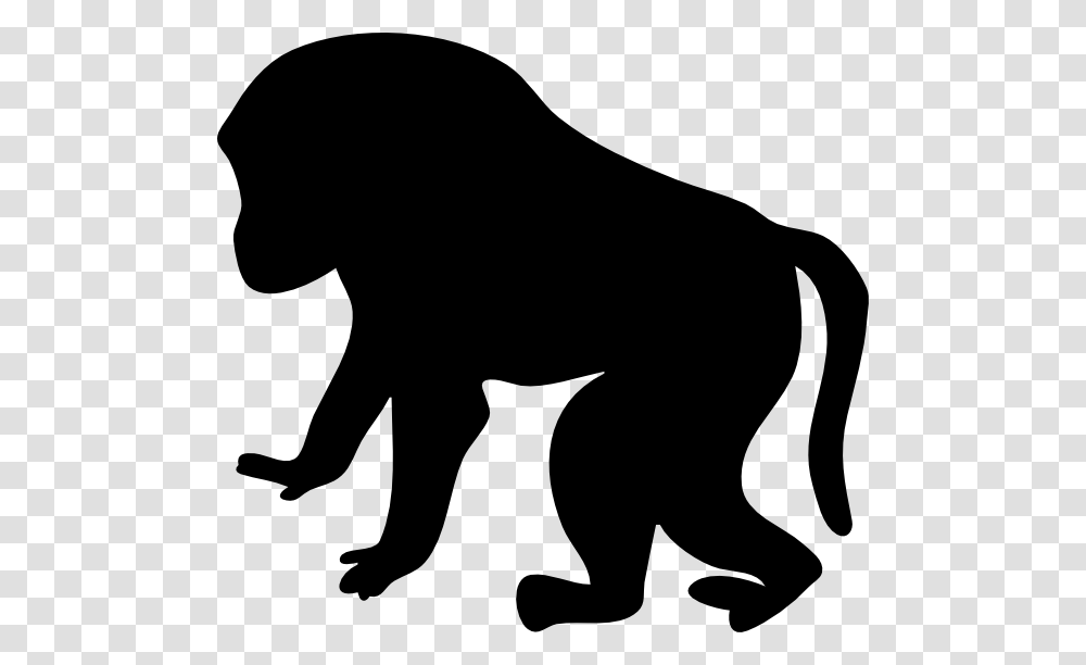 Baboon Silhouette Clip Art, Wildlife, Animal, Mammal, Person Transparent Png