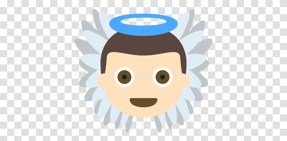 Baby Angel Light Skin Tone Emoji Black Angel Emoji, Label, Cream, Dessert, Food Transparent Png