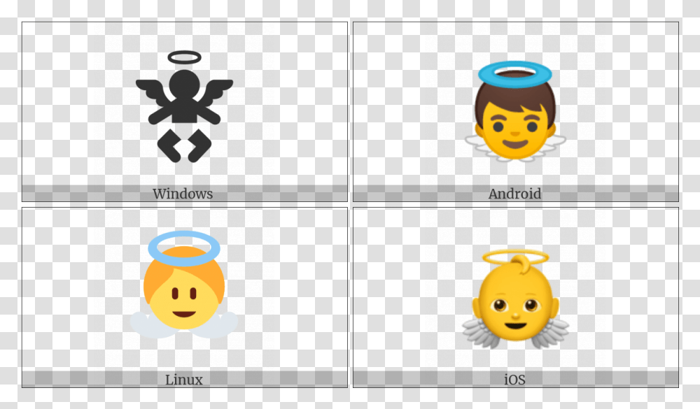 Baby Angel On Various Operating Systems Smiley, Pac Man, Indoors, Book Transparent Png
