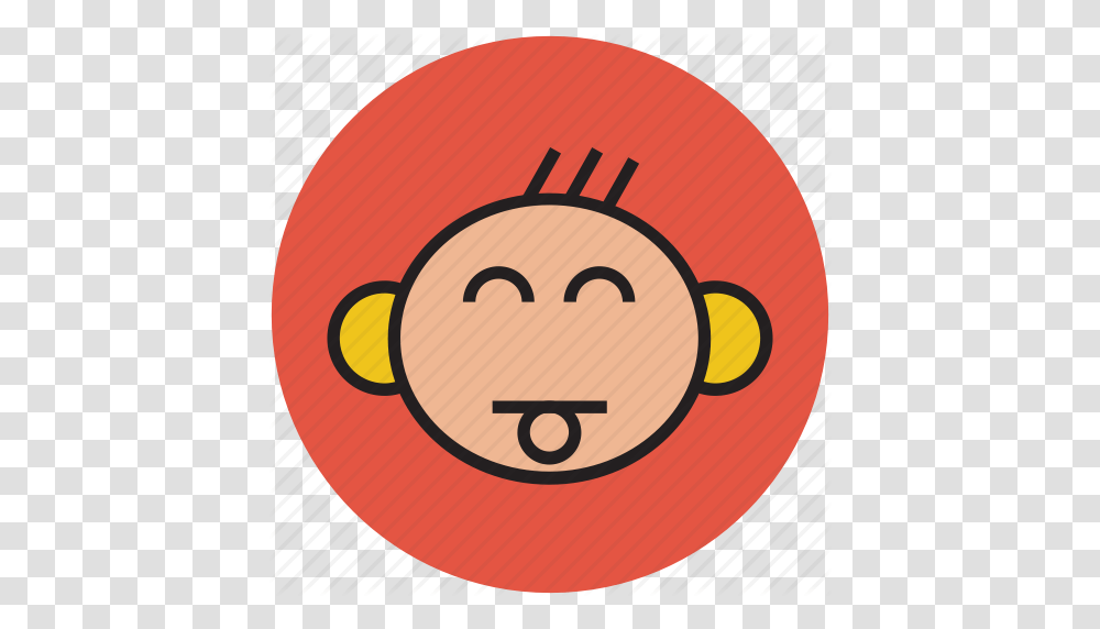 Baby Baby Face Cartoon Face Tongue Icon, Label, Clock, Number Transparent Png