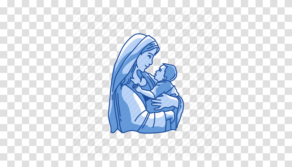 Baby Baby Jesus Mother And Child Mother Mary Icon, Kneeling, Prayer, Worship Transparent Png