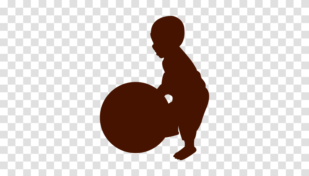 Baby Ball Silhouette, Person, Human, Kneeling, Sport Transparent Png