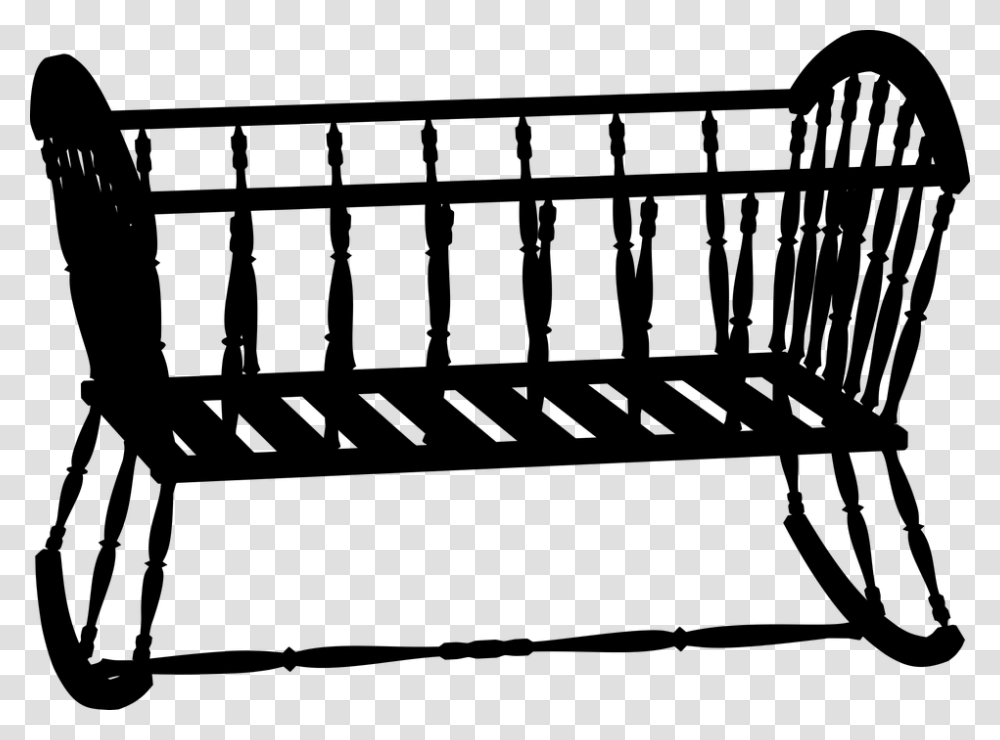 Baby Bassinet Bed Cradle Infant Silhouette Baby Cradle Silhouette, Gray, World Of Warcraft Transparent Png