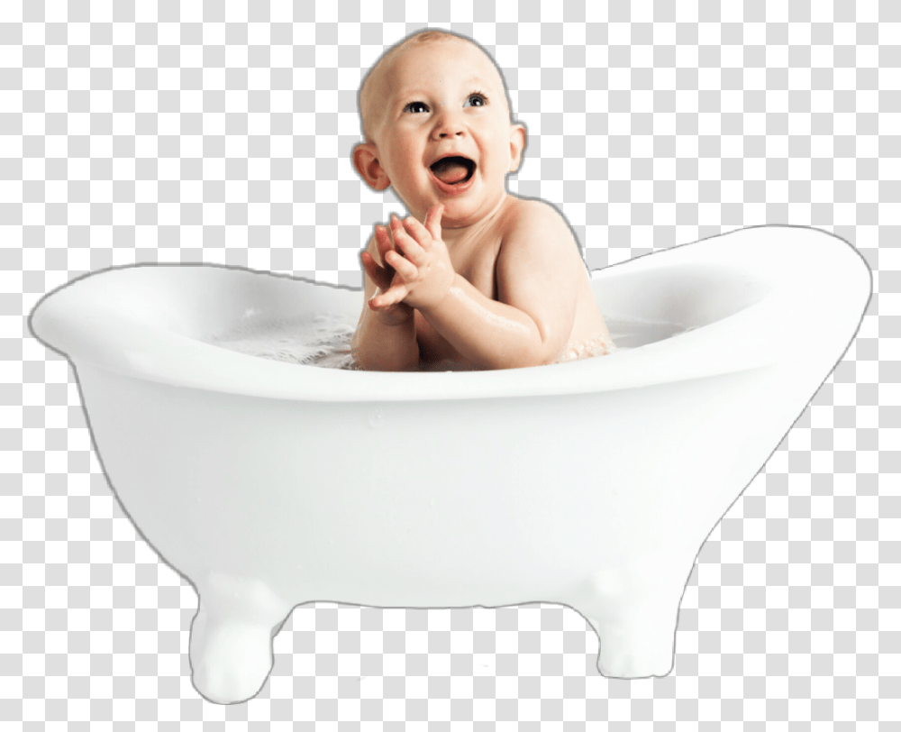 Baby Bath Clipart Bathing, Bathtub, Person, Human, Face Transparent Png