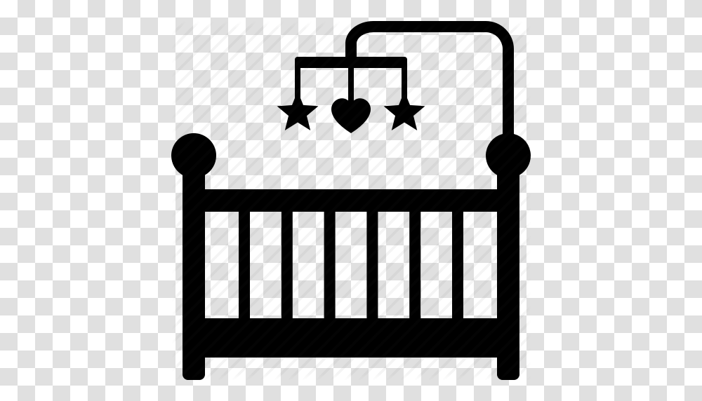 Baby Bed Cot Cradle Crib Infant Toddler Icon, Furniture, Fence, Silhouette Transparent Png