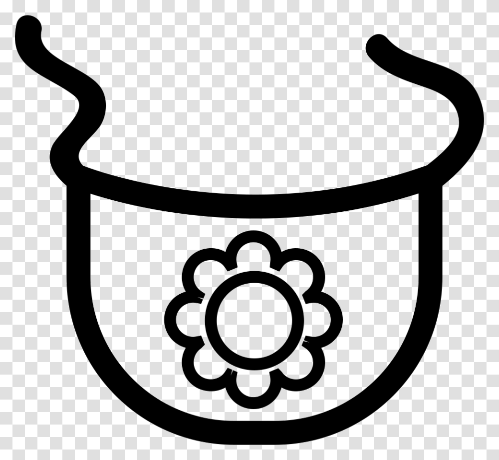 Baby Bib Outline With A Flower Flower Icon, Stencil, Antelope, Animal, Face Transparent Png