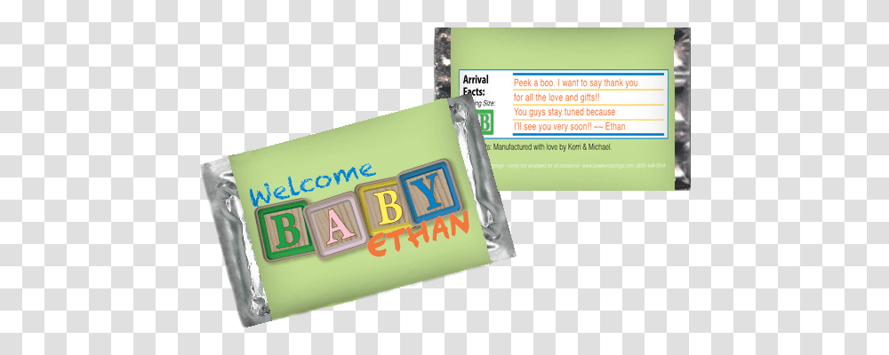 Baby Blocks Personalized Hershey Candy Bar Wrapper Horizontal, Text, Word, Food, Paper Transparent Png